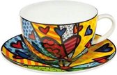Goebel® - Romero Britto | Koffie / Thee kop en schotel "A New Day" | Cappuccino, 500ml
