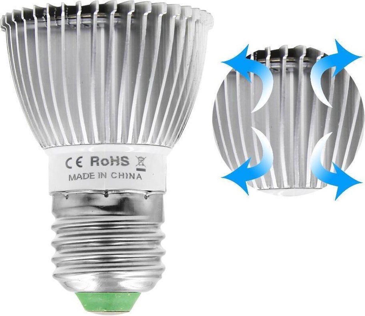Kweeklamp, volledig spectrum E27/E14/GU10 85-265V 18W 18 LED-groeilicht Bloemplant Hydrocultuur Groei Gloeilamp(E14