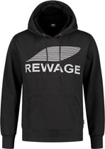 REWAGE Hoodie Premium Heavy Kwaliteit - Zwart  - S