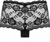 Underneath - Emma Kanten Short - L/XL - Zwart - Sexy Lingerie & Kleding - Lingerie Dames -  Dames Lingerie - Strings