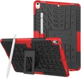 Bandentextuur TPU + PC schokbestendige hoes voor iPad Air 2019 / Pro 10,5 inch, met houder en pennensleuf (rood)