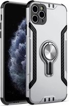 Voor iPhone 11 Pro metalen ringhouder 360 graden roterende TPU + pc-beschermhoes (zilver)