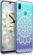 kwmobile telefoonhoesje voor Huawei P Smart (2019) - Hoesje voor smartphone in wit / transparant - Azteekse Zonnebloem design
