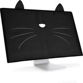 kwmobile hoes voor Apple iMac 21.5" - beschermhoes voor beeldscherm - Kat Miauw design - wit / zwart
