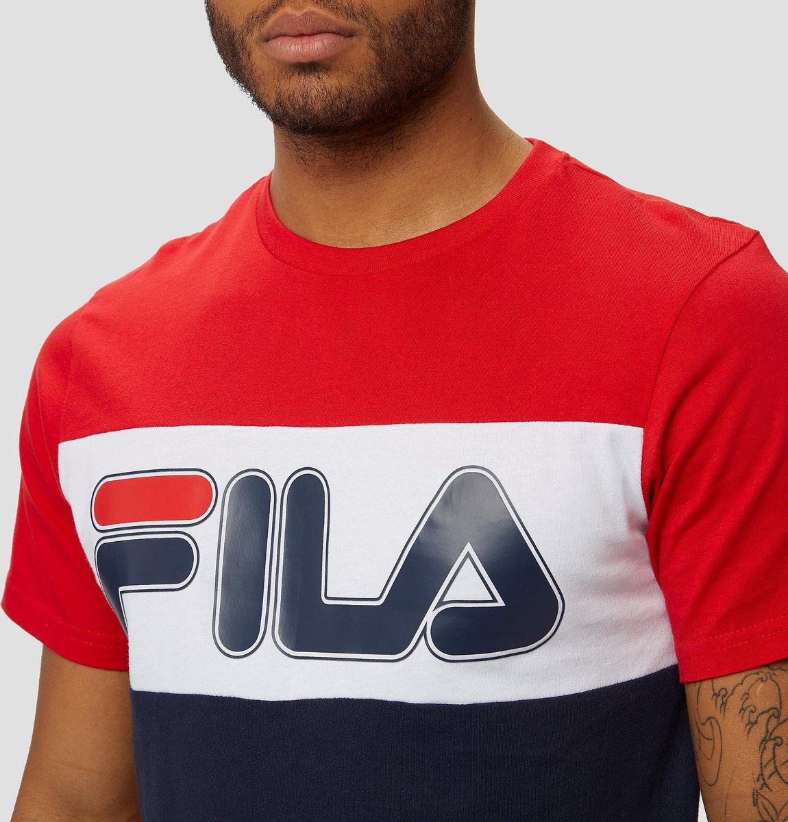 Fila Olla Colorblock Shirt Rood/Blauw Heren - Maat S | bol.com