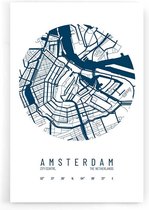 Walljar - Stadskaart Amsterdam Centrum IV - Muurdecoratie - Plexiglas schilderij
