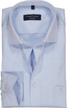 CASA MODA comfort fit overhemd - lichtblauw twill - Strijkvrij - Boordmaat: 40