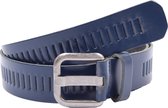 Riem - Riemen - Streepjes - Navy Blauw - 4 cm - Unisex - 100% Leren - Leder - Riem Maat 95