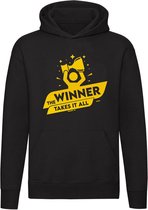 The winner takes it all hoodie | winaar | geslaagd | grappig | unisex | trui | sweater | hoodie | capuchon