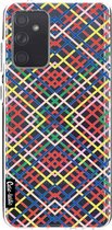 Casetastic Samsung Galaxy A72 (2021) 5G / Galaxy A72 (2021) 4G Hoesje - Softcover Hoesje met Design - Weave Pattern Print