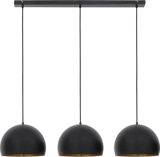 Light & Living Jaicey - Lampe à suspension - 3 lumières - Zwart / Or