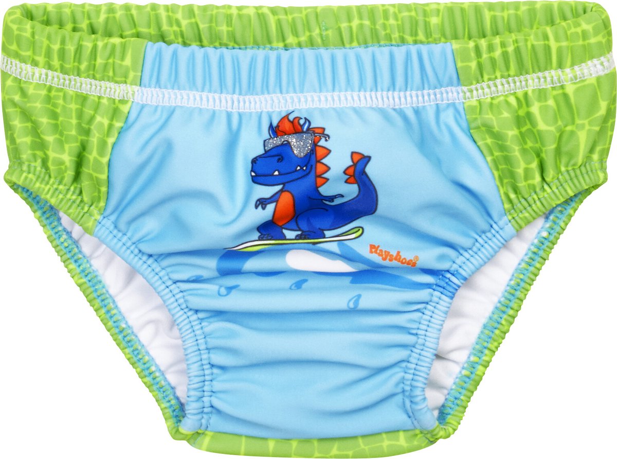 Goedkoopste Playshoes - UV-zwemluier voor baby's - Wasbaar - Dino - Groen/Lichtblauw - maat 74-80cm
