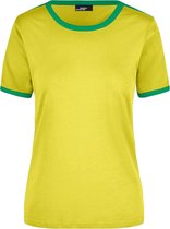 Geel met groen dames t-shirt L