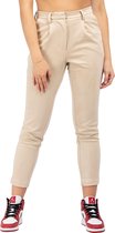 tapered suede pants beige