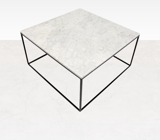 Marmeren Salontafel Vierkant - Carrara Wit - 60 x 60 cm - Gepolijst |  bol.com