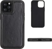 NorthLife - Mastreit Lederen backcover hoes - iPhone 12 Pro Max - Zwart