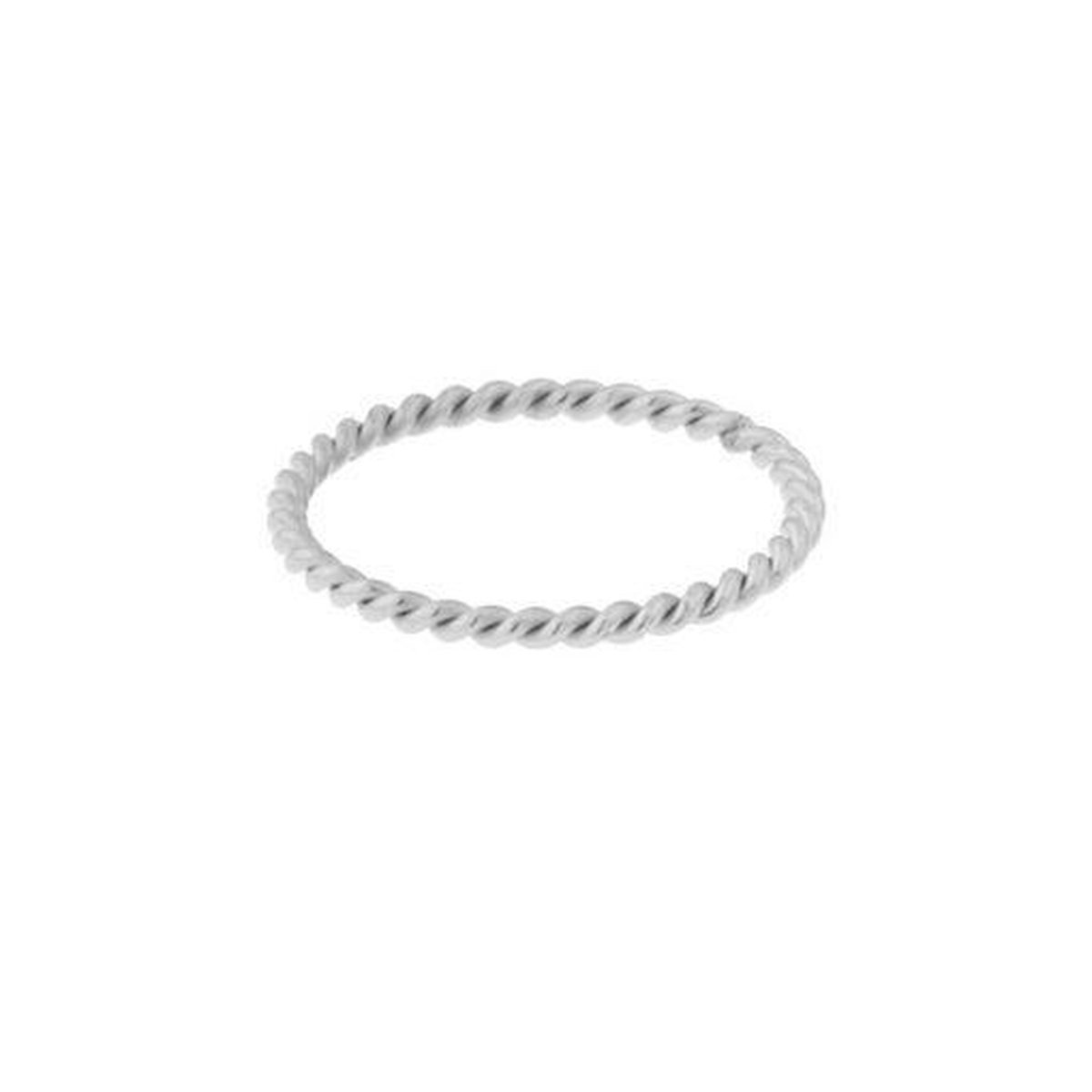 Ring basic gedraaid - Maat 18 - Zilver - Stainless steel (verkleurt niet)