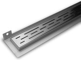 Dynamic Way douchegoot - 800 x 70 mm met muurflens rvs