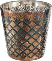 J-Line Windlicht Evi Glas Antiek Bruin Small