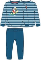 Woody pyjama baby - blauw-rood gestreept - zeemeeuw - 211-3-PLC-S/983 - maat 62