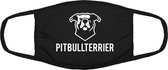Pitbull terrier mondkapje | hond | dier | dierendag | grappig | gezichtsmasker | bescherming | bedrukt | logo | Zwart mondmasker van katoen, uitwasbaar & herbruikbaar. Geschikt voo