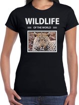 Dieren foto t-shirt Jaguar - zwart - dames - wildlife of the world - cadeau shirt jaguars liefhebber XS