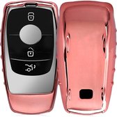 kwmobile autosleutelhoes voor Mercedes Benz Smart Key autosleutel (alleen Keyless) - TPU beschermhoes in hoogglans roségoud