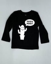 Shirt Wanna hug? - Zwart, 86/92