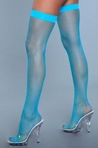 Hoge Nylon Visnetkousen - Turquoise - Dames Lingerie - Kousen - Turquoise - Discreet verpakt en bezorgd