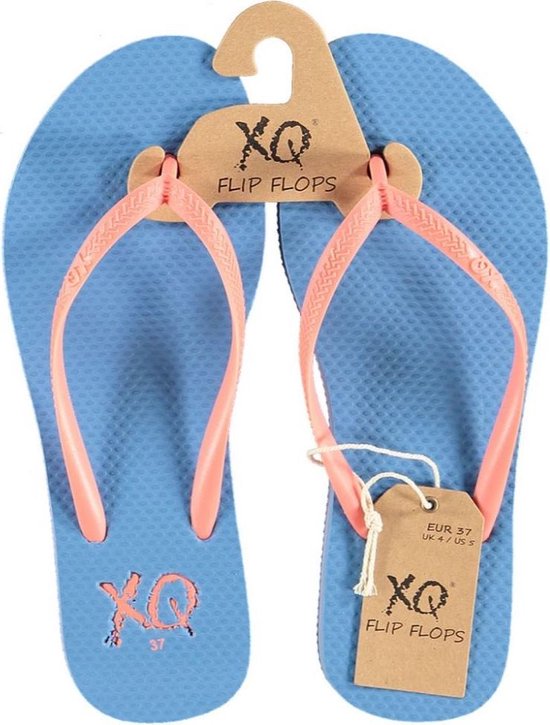 Xq Footwear Teenslippers Dames Polyester Blauw/oranje Maat 37