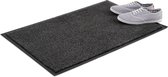 Relaxdays schoonloopmat grijs - deurmat binnen - droogloopmat - voetmat - extra dun - 60x90cm