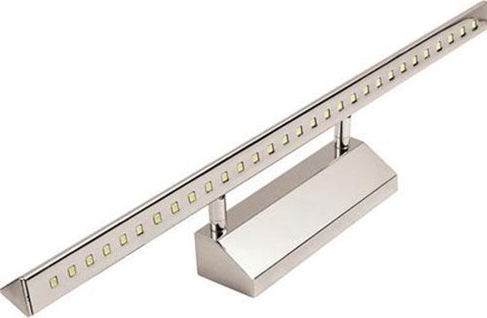 LED Spiegelverlichting - Schilderijverlichting - Rechthoek 6W - Glans Chroom Aluminium