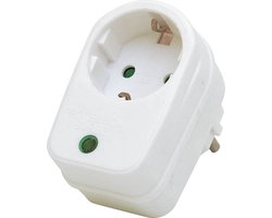 Logilink Doorvoerstekker met Overspanningsbeveiliging - Horizontaal Stopcontact - Wit
