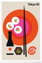 JUNIQE - Poster Vintage Tokio 65 -40x60 /Kleurrijk
