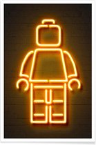 JUNIQE - Poster Neon Lego -40x60 /Oranje & Zwart