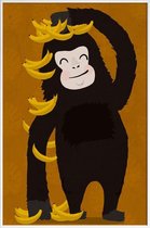 JUNIQE - Poster in kunststof lijst Gorilla Orange -30x45 /Oranje &