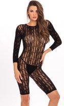 Transparante Catsuit Reckless - Zwart