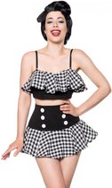 Belsira Crop top en rok set -XS- Retro Zwart/Wit