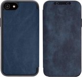 iPhone SE 2020 Bookcase Hoesje - Leer - Siliconen - Book Case - Flip Cover - Apple iPhone SE 2020 - Blauw