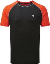 Dare2B - Mens Peerless Sportshirt - Zwart/Oranje - Maat L