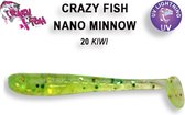 Crazy Fish Nano Minnow - 4 cm - 20 - kiwi