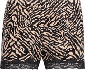 Hunkemöller Dames Nachtmode Shorts Velours Zebra  - Zwart - maat XL