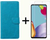 BixB Samsung A52 / A52s  hoesje - Samsung Galaxy A52 / A52s screenprotector - BookCase Wallet - Turquoise