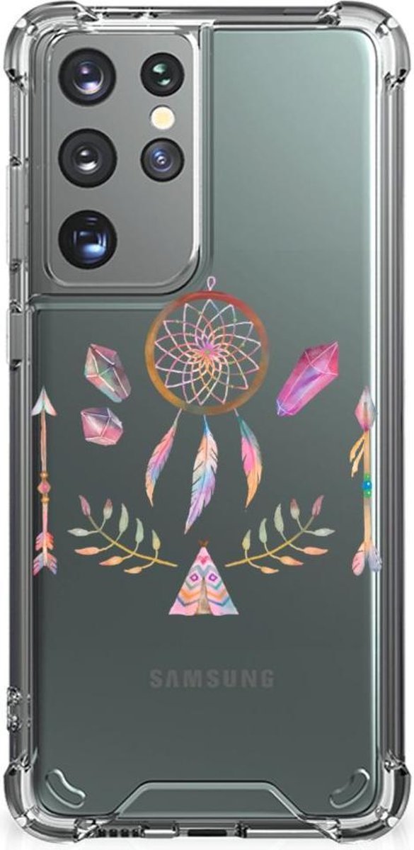 Samsung Galaxy S21 Ultra Stevig Bumper Hoesje Boho Dreamcatcher