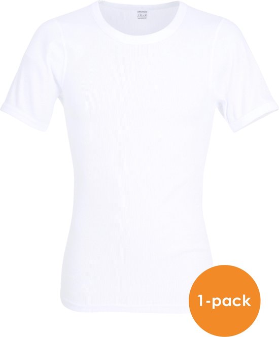 Ceceba heren T-shirt dubbelrib regular fit (1-pack) - O-hals - wit - Maat: