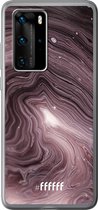 Huawei P40 Pro Hoesje Transparant TPU Case - Purple Marble #ffffff