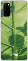 Samsung Galaxy S20 Hoesje Transparant TPU Case - Leaves Macro #ffffff