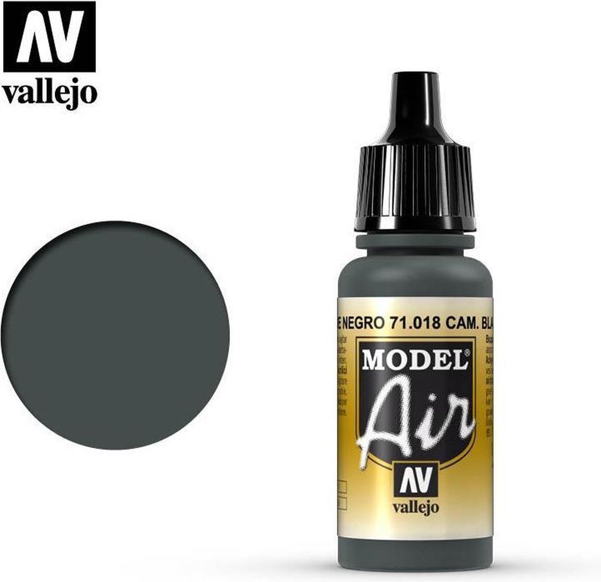 Vallejo Hobbyverf Acrylverf - 71018 Model Air Camouflage Black Green - Acryl Verf flesje - 17 ml