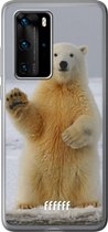 Huawei P40 Pro Hoesje Transparant TPU Case - Polar Bear #ffffff
