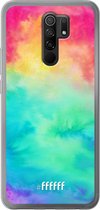 Xiaomi Redmi 9 Hoesje Transparant TPU Case - Rainbow Tie Dye #ffffff